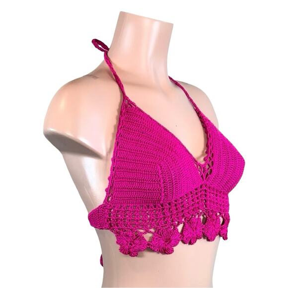 Pink Crochet Halter Top - Picture 8 of 11